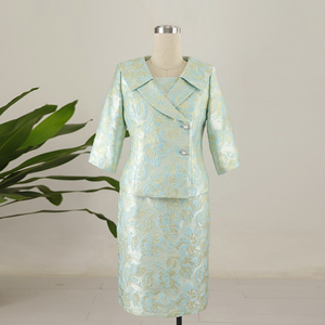 Three-piece <b>Mint</b> Green Floral Formal <b>Dress</b> Suit Plus Size Women's Clothing Church Suit Event <b>Dress</b> - Product Image 2