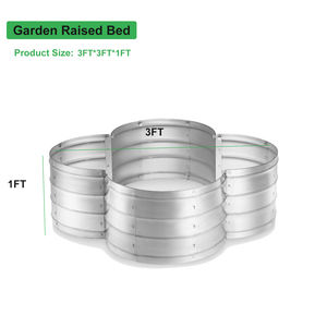 Bac à légumes <span class=keywords><strong>surélevé</strong></span> modulaire en acier galvanisé thermolaqué en forme de fleur, durable, 3*3*1 pieds, avec trous de drainage <span class=keywords><strong>pour</strong></span> légumes et herbes à domicile - Product Image 2