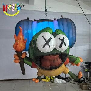 Tùy chỉnh Led phim hoạt hình Inflatable đi du lịch ếch với ba lô và ngọn đuốc - Product Image 6