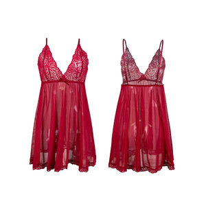 ชุดนอนซีทรูลูกไม้คอวีแบบเซ็กซี่สำหรับผู้หญิง ผ้าซาติน เหมาะสำหรับใส่ในช่วงฤดูใบไม้ผลิ/ฤดูใบไม้ร่วง - Product Image 4