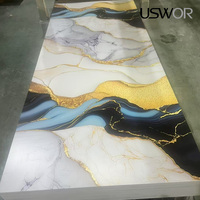 Panneau mural en PVC style moderne, feuille de marbre PVC UV, haute brillance, facile à nettoyer, pour crédence de cuisine, vente en gros