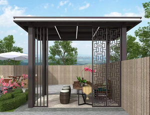 Pátio residencial Paisagem Corredor Metal Aluminum Alloy Frame Park Pavilion