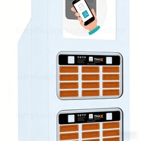 Support d'affichage lumineux en bois pour borne de location de batteries externes partagées, kiosque de point de service intérieur