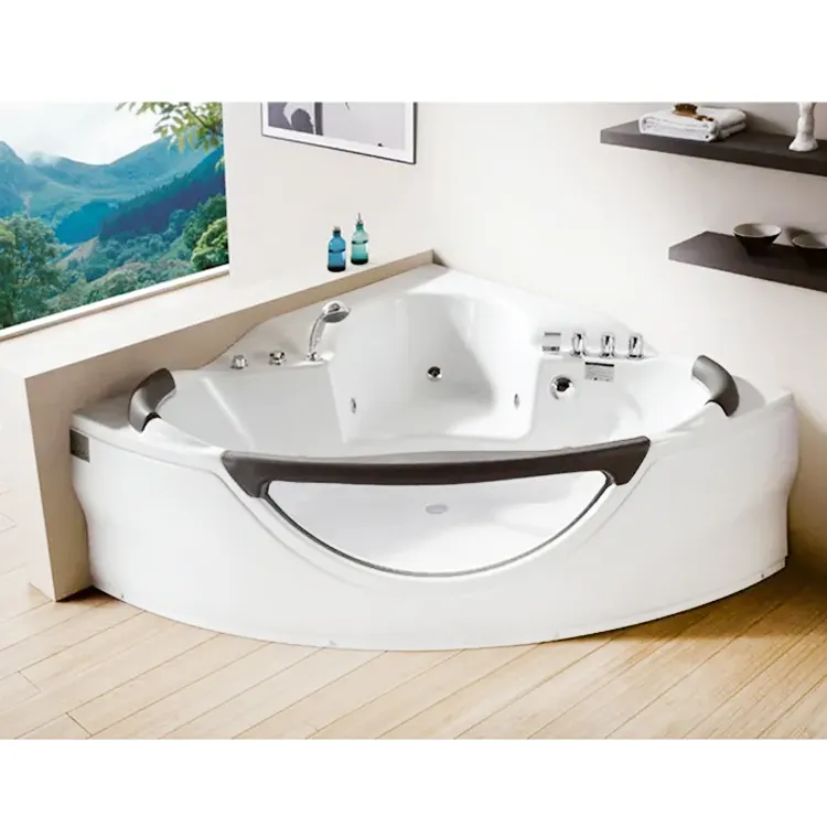 Proveedor de Malasia de masaje de esquina Whirlpool Spa bañera de Inmersión Profunda () Hotel comprar a granel masajeadores de baño de acrílico moderno