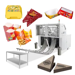 Fiambrera desechable completamente automática, máquina para fabricar bandejas de comida, máquina para hacer cajas de papel para patatas fritas para llevar