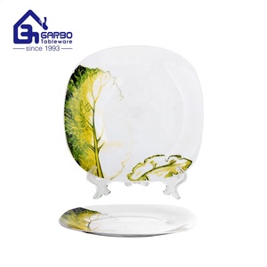Plato de Vidrio Opal <span class=keywords><strong>Blanco</strong></span> Cuadrado de 280 mm, Plato de Vidrio Templado de 11 Pulgadas con Impresión Personalizada al por Mayor, Plato Plano <span class=keywords><strong>Blanco</strong></span> - Product Image 2