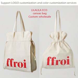 Reusable Eco Friendly Plain Cotton Designer Shop Print Customized logo Shopping Grocery Custom Canvas Tote Bag - Product Image 6