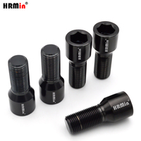 HRMin usine 10.9 Grade Gr.5 titane cône siège hexagone douille boulon de roue titane boulon M14 * 1.25*28mm pour pièces de voiture modifiées