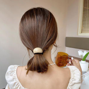 Mode Simple femmes élastiques bandes de cheveux gros ovale cheveux manchettes haute élastique rond bandeau coiffure - Product Image 3