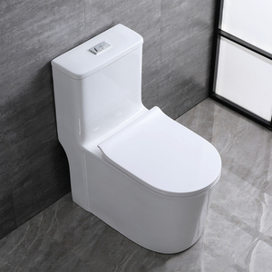 Inodoro Moderno <span class=keywords><strong>de</strong></span> Cerámica Blanca <span class=keywords><strong>de</strong></span> Lujo <span class=keywords><strong>de</strong></span> Una Pieza <span class=keywords><strong>con</strong></span> Doble Descarga y Sifón <span class=keywords><strong>de</strong></span> <span class=keywords><strong>Chorro</strong></span>, Montado en el Suelo para Villas, Hospitales y Baños - Product Image 1