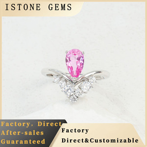 Bague de mariage classique en argent S925 plaqué rhodium avec saphir Padparadscha de haute qualité - Product Image 5