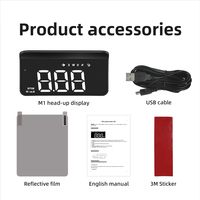 WIIYII M1 Affichage tête haute pour voiture, projecteur de pare-brise, GPS, compteur de vitesse, horloge, écran large LED, électronique, conduite sécurisée