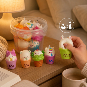 Custom <b>Mini</b> Beverage Character Squishy Set Soft Recovery PU Stress Relief <b>Hand</b> Toys School Prize Gifts For Students - Product Image 2
