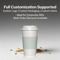 Mug de voyage en paille de blé 350/420/600 ml, couvercle anti-fuite, compatible avec le porte-gobelet de voiture, passe au lave-vaisselle, sans BPA, mug de voyage réutilisable, logo personnalisé