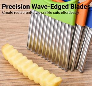 Couteau à découper les pommes de terre manuel multifonctionnel pour la maison, lame ondulée dentelée, outil de cuisine - Product Image 6