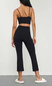 Logo personnalisé femmes taille haute sport <span class=keywords><strong>mi</strong></span>-longueur Fitness pantacourt taille élastique hanche levage petite <span class=keywords><strong>trompette</strong></span> serré - Product Image 4