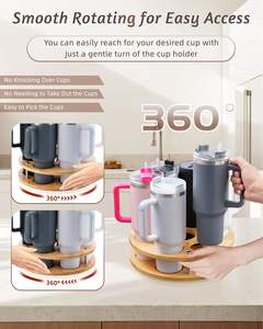 מתגלגל עץ מסתובב מארגן 30 עוז 40 עוז 40 עוז 40 מעלות צנופת 360 ° גביע - Product Image 2