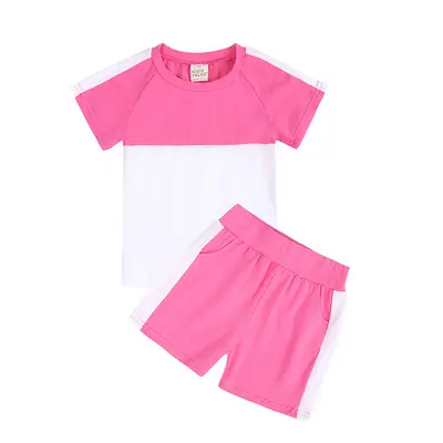 Pijamas de verano para niños, conjunto de ropa de manga corta a juego de colores variados, 2021