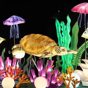 말하는 사진을위한 대형 조명 바다 거북 세계 수족관 바다 거북 랜턴 장식