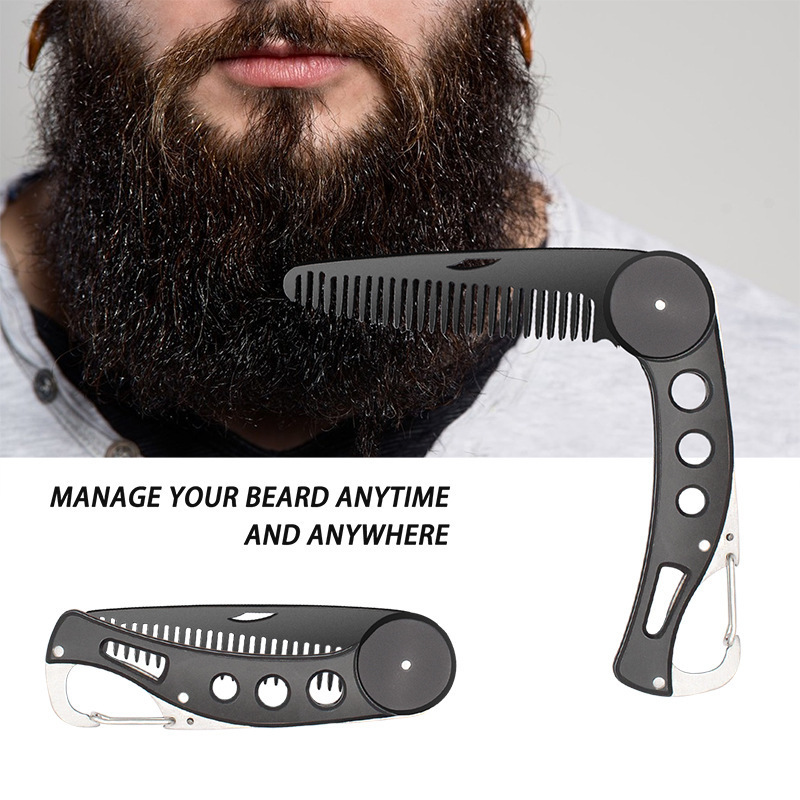Black Foldable Beard Comb Small MOQ