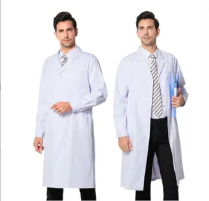 Casaco branco manga longa médico roupas feminino salão de beleza enfermeira roupas masculino laboratório químico roupas pele gestão