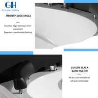 Baignoires acryliques multifonctionnelles de bains à remous de coin de massage de station thermale libre de fonction avec le jet d'air coloré