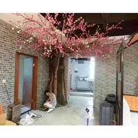 decorative large artificial peach blossom flower tree 300cm height fiberglass pink peach blossom tree plant