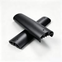 Profilé d'extrusion en aluminium sectionné, dissipateur thermique creux en aluminium, profilé d'extrusion anodisé noir, boîtier en aluminium semi-circulaire