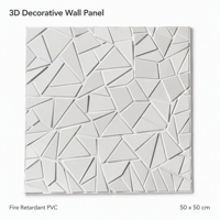 Panel Dinding PVC Modern 50x50cm Anti Air, Anti Api, Motif Retak Es 3D Artistik untuk Dekorasi Dinding Interior Rumah Tangga