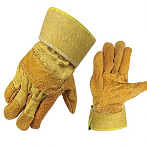 Gants de sécurité confortables en cuir de vachette pleine fleur, certifiés CE, résistants à la chaleur, anti-coupure et antidérapants - Product Image 1