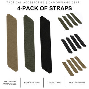 Lot de 4 attaches auto-agrippantes personnalisées en tissu, coloris vert/noir/marron foncé, pour vêtements d'extérieur, sacs à dos, bricolage - Product Image 4