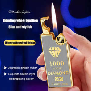 Vente en gros de meule Briquet gonflable à flamme nue Briquet torche à <span class=keywords><strong>gaz</strong></span> butane en métal rechargeable avec logo personnalisé - Product Image 2