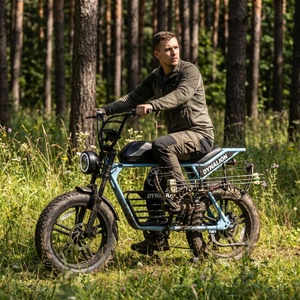 จักรยานไฟฟ้ามอเตอร์ไร้แปรงถ่าน 48V 16Ah ยางใหญ่ พร้อมไฟหน้า LED และแตร สำหรับการล่าสัตว์และการเดินทางในป่า - Product Image 3