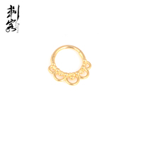 Anneau segmenté articulé en acier inoxydable 316L plaqué or pour enfant, filigrane, pour piercing au nez, cadeau de fête, de mariage ou de fiançailles