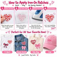 Patch brodé en gros, motif cœur et nœud, amour XOXO, Saint-Valentin, à carreaux, léopard, mignon, thermocollant ou à coudre