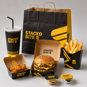 Cajas de papel para hamburguesas francesas con logo personalizado, para llevar pollo, contenedores desechables de calidad para comida rápida. - Product Image 6