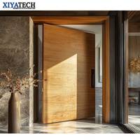 XIYATECH Entrée Moderne Pivot en Bois Massif Nouveau Design Extérieur de Luxe Étanche Caractéristiques Insonorisées MDF pour Maison Résidentielle