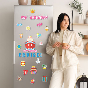 Imanes Decorativos para Puerta de Crucero de Cumpleaños, Imanes Divertidos y Reutilizables para Feliz Cumpleaños, Cabina, Barco, Carnaval, Refrigerador - Product Image 2