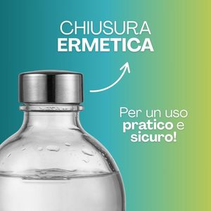 Clear Glass Bottles 1 Liter <b>Screw</b> Cap Hermetic Seal Elegant Design Drinkware <b>Set</b> of 6 - Product Image 5