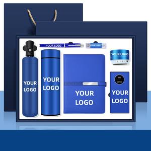 定制徽标豪华PU皮革磁性A5日记本笔记本带笔保温杯3合1企业礼品套装年末促销 - Product Image 5