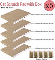 MEOW LOVE Arbre à chat et griffoir pour chien pliable et réglable à 4 niveaux, en carton ondulé, avec jouets