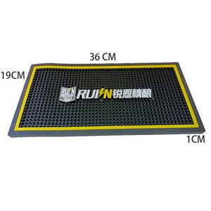 Border Wrapped Non Slip PVC Silicone <b>Bar</b> Mat Drainage Surface Waterproof <b>Bar</b> Pad For <b>Bar</b> Pub Bartender Service Protection - Product Image 4