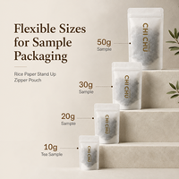 Sachet refermable givré avec fermeture éclair, qualité alimentaire, imprimé sur mesure, mini-sachet échantillon pour grains de café, thé, herbes, aliments, sachet OEM avec logo personnalisé