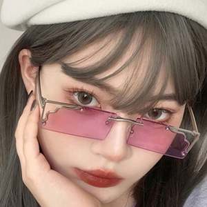 Lunettes de soleil tendance pour hommes et femmes, monture petite, métalliques, UV400, rectangulaires, nouvelle collection 2021, vente chaude - Product Image 1