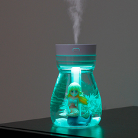 Humidificateur de bureau sirène à brume froide, humidificateur ultrasonique USB portable en forme de tasse avec LED, 380 ml, pour chambre d'enfant