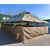Meilleure Grande Tente Safari de Luxe Extérieure en Toile Oxford Vert Olive Quatre Saisons, Imperméable en PVC, Camouflage, Une Chambre
