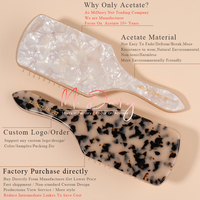 Brosse à cheveux en bois naturel avec logo personnalisé, massage du cuir chevelu, acétate de cellulose, écaille de tortue, coussin d'air, brosse à cheveux en bambou 221521