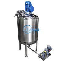 Cuve de mélange en acier inoxydable à double enveloppe LENO avec agitateur, réacteur émulsifiant liquide, homogénéisateur et chauffage électrique à vapeur