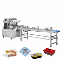 Machine de scellage de gobelets en papier d'aluminium, récipients alimentaires en plastique, Machine d'emballage d'atmosphère modifiée