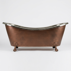 Baignoire autoportante ovale en cuivre antique CH-799 de India Home Crafts pour usage domestique et hôtelier - Artisanat indien - Product Image 1